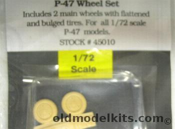 True Details 1/72 P-47 (all versions) Wheel Set with Flattened and Bulged Tires, 45010  plastic model kit